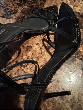Aldo Black Strappy Stiletto Sandals
